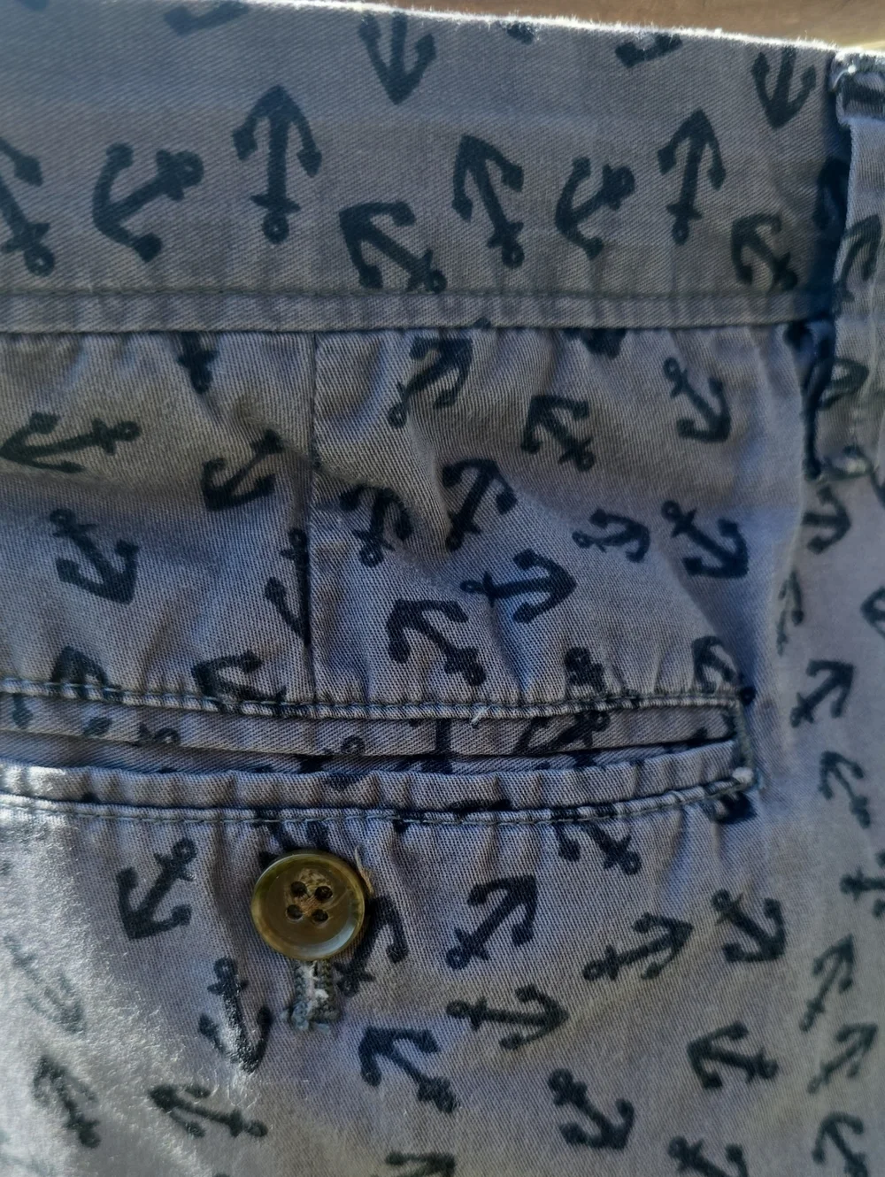 Vintage J. Crew Navy Anchor-Print Flat Front Men’s Shorts 32